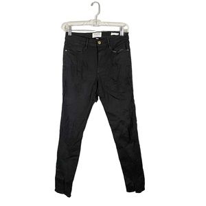 Frame Denim Le High Skinny Black High Waist High Rise Designer Skinny Jeans 28